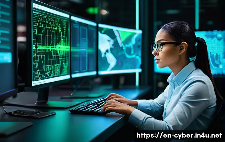 사이버위협 대응 전문가 이직 준비 - **Image Prompt 1: The Digital Sentinel**
    A highly skilled cybersecurity professional, of diverse...