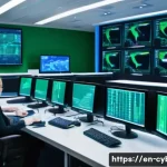 Home 21 포렌식 분석 기본 이론 - A high-tech digital forensic lab scene featuring a diverse team of analysts examining multiple large...